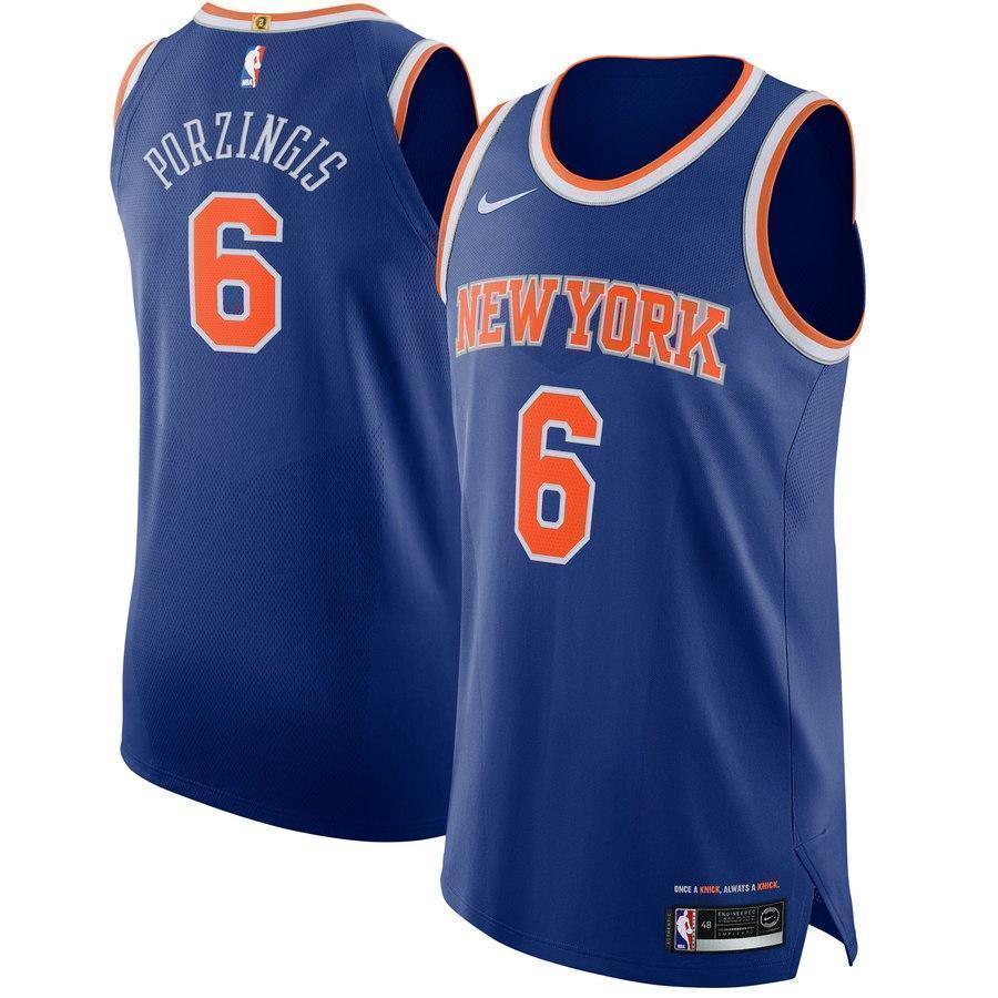 6-Kristaps Porzingis New York Knicks Swingman Jersey Blue - Icon Edition