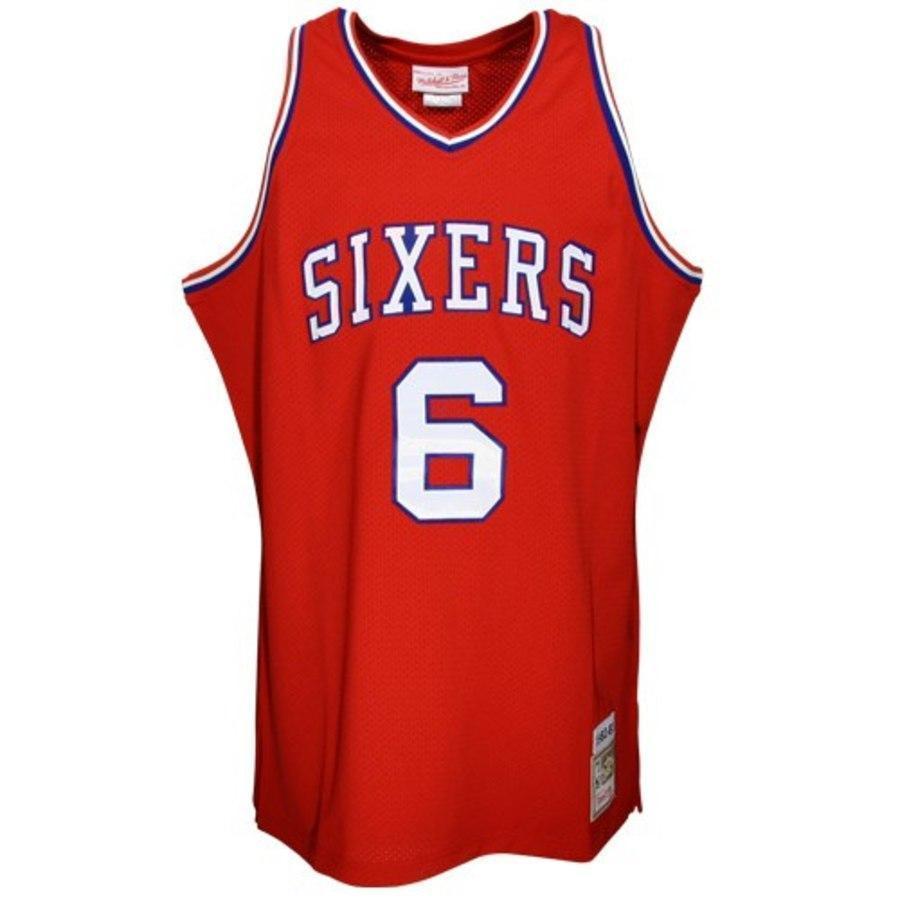 6- Philadelphia 76ers Julius Erving Red Hardwood Classics Throwback Basketball Jersey