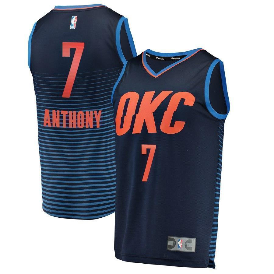 7-Carmelo Anthony Oklahoma City Thunder  Jersey Navy - Statement Edition