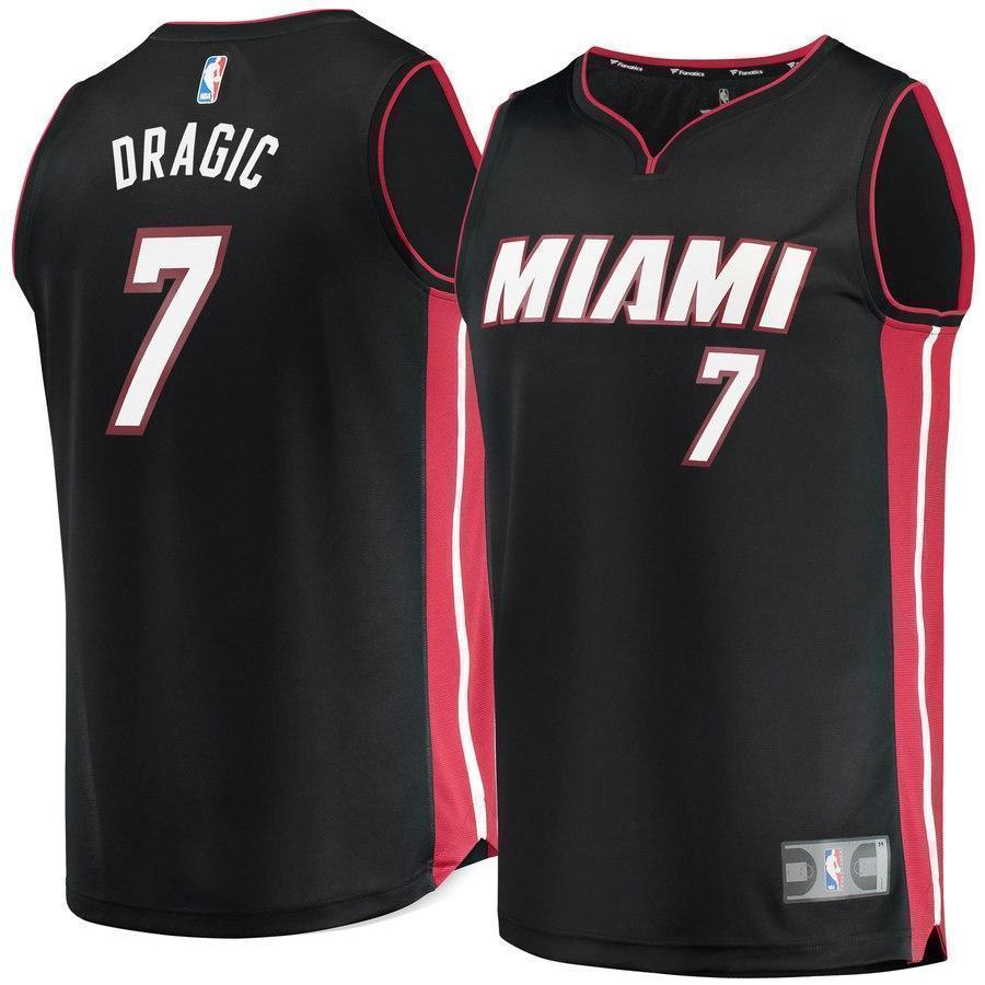 7-Goran Dragic Miami Heat  Jersey Black - Icon Edition