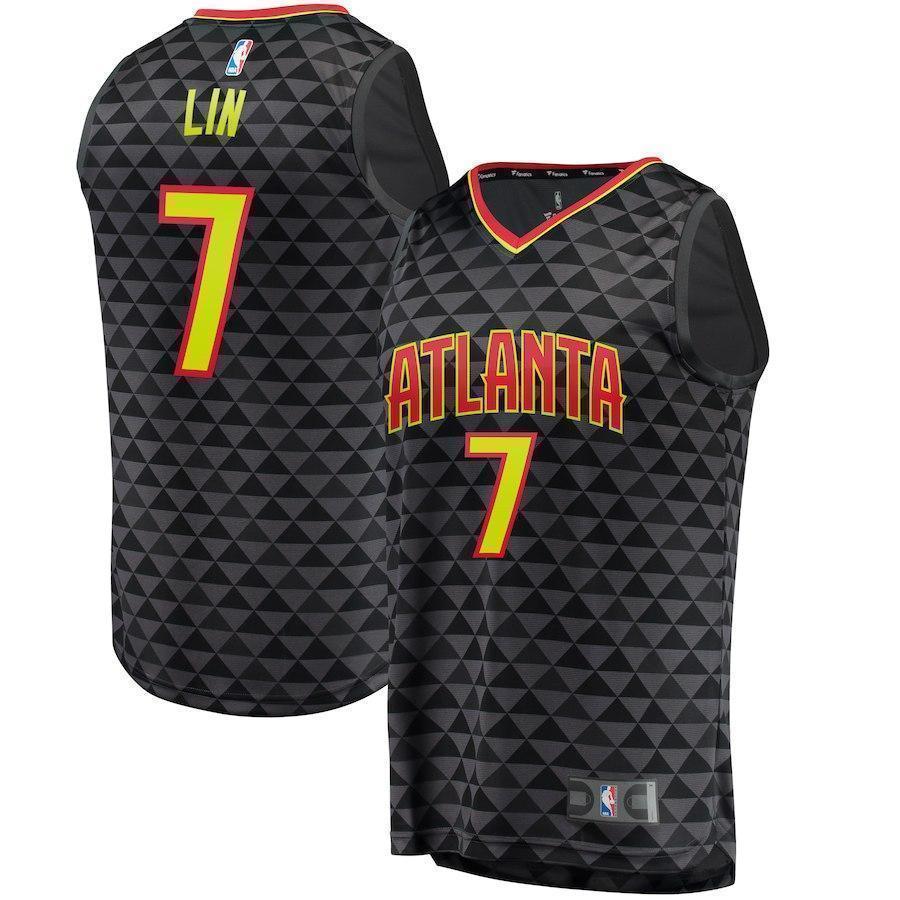 7-Jeremy Lin Atlanta Hawks  Jersey - Icon Edition - Black