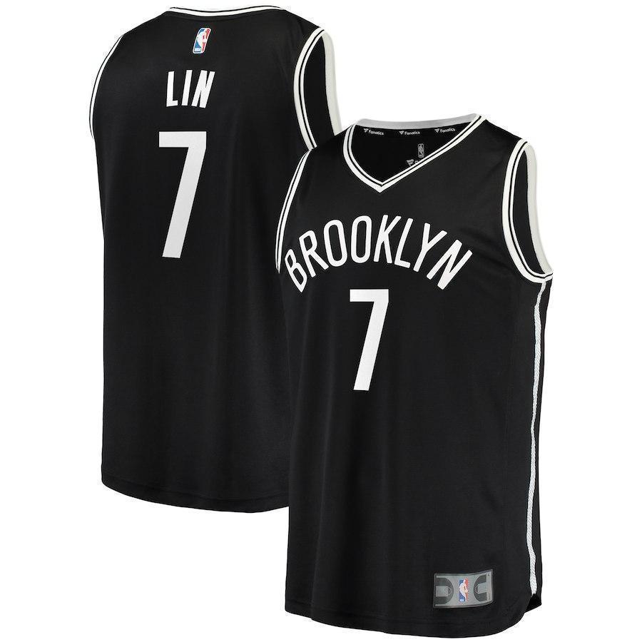 7-Jeremy Lin Brooklyn Nets  Jersey Black - Icon Edition