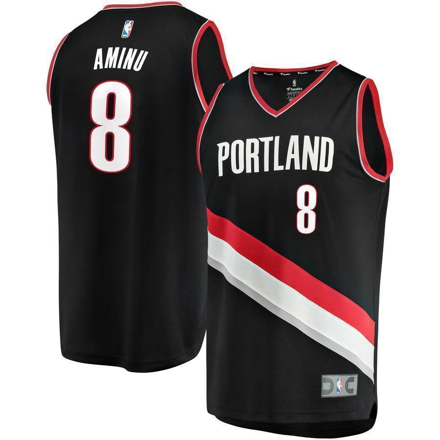 8-Al-Farouq Aminu Portland Trail Blazers Jersey Black - Icon Edition