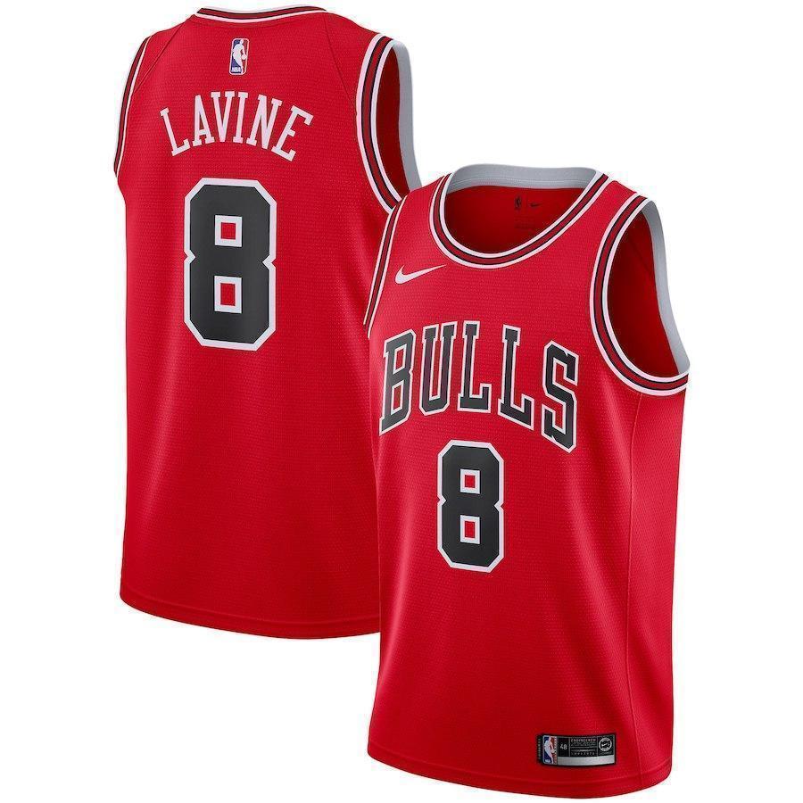 8-Zach LaVine Chicago Bulls  Swingman Jersey - Icon Edition – Red