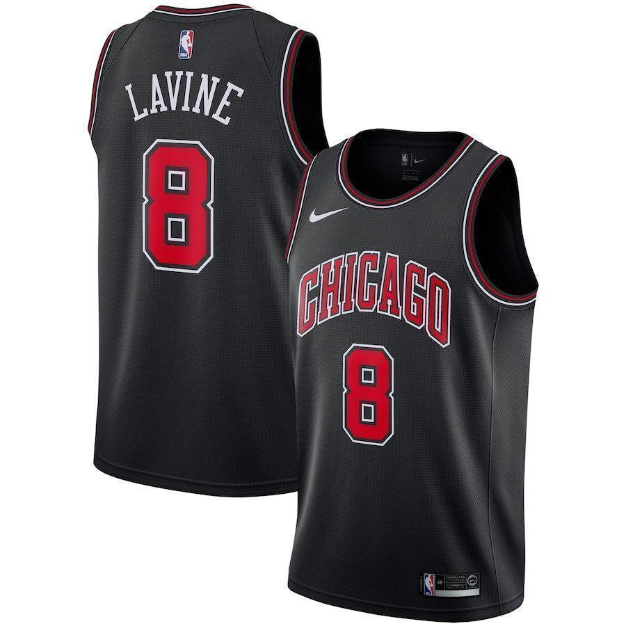 8-Zach LaVine Chicago Bulls  Swingman Jersey - Statement Edition – Black