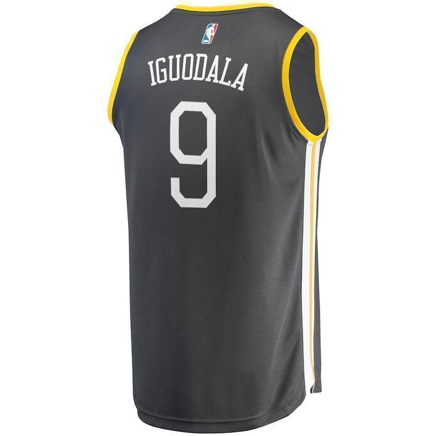 9-Andre Iguodala Golden State Warriors Jersey Charcoal - Statement Edition