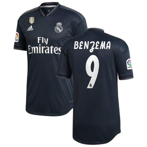 Real Madrid 9-Karim Benzema  Away Soccer Jersey 2018-19 – Gray