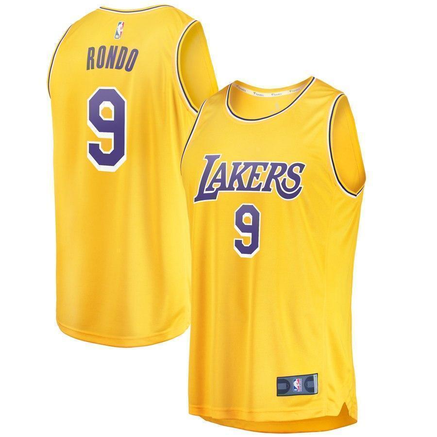9-Rajon Rondo Los Angeles Lakers Jersey - Icon Edition - Gold
