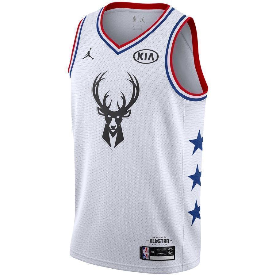 Giannis Antetokounmpo Milwaukee Bucks Jordan Brand 2019 NBA All-Star Game Finished Swingman Jersey – White