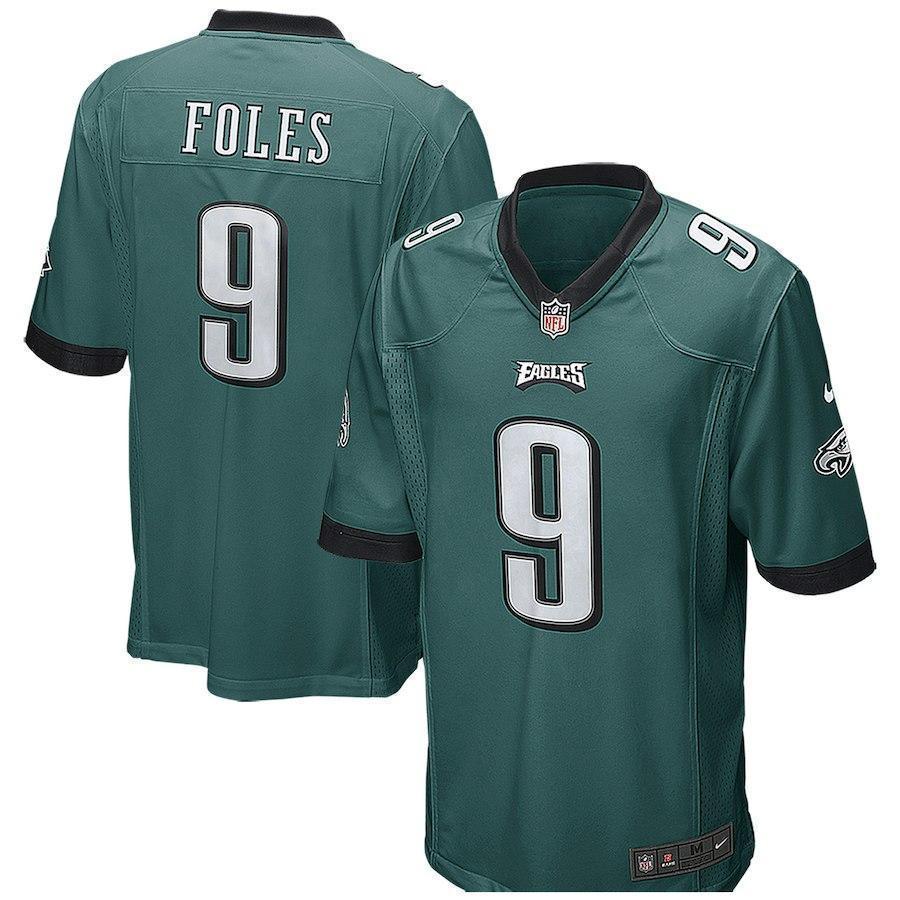 Mens Philadelphia Eagles Nick Foles Midnight Green Game Jersey