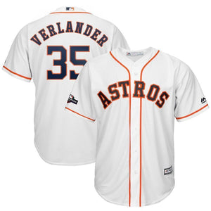 Justin Verlander Houston Astros Majestic 2019 Postseason Official Cool Base Player Jersey - White
