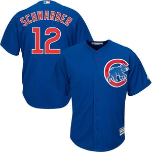Kyle Schwarber Chicago Cubs Majestic Official Cool Base Player Jersey - White/Royal