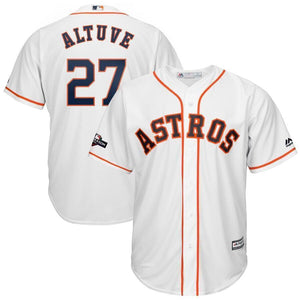 Jose Altuve Houston Astros Majestic 2019 Postseason Official Cool Base Player Jersey - White