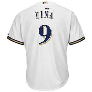 Manny Pina Milwaukee Brewers Majestic Home Cool Base Player Jersey - White