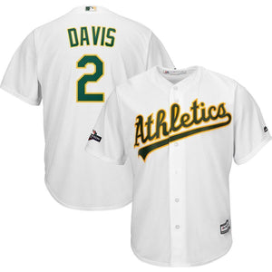 Khris Davis Oakland Athletics Majestic 2019 Postseason Official Cool Base Player Jersey - White